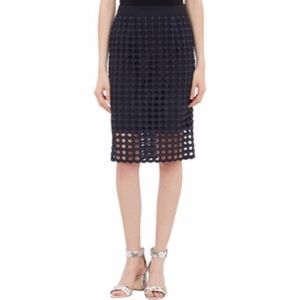 Sea New York Navy Eyelet Pencil Skirt